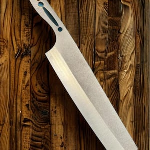 Premium Böhler N690 Usuba Messerrohling, rostfreier Hochleistungsstahl, 60HRC, wärmebehandelt, 324 mm Gesamtlänge, ideal für Heimwerker