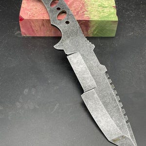 Uddeholm Sleipner Tactical Knife Blade Blank - High-Quality Semi-Stainless Steel, Stonewash Finish | 60HRC, DIY Knife Kit for Custom Knives
