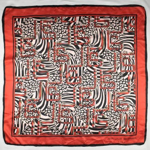 Silk Square Scarf For Womens Jean Louis Scherrer Zebra And Leopard Skin Pattern Paris Silk Skarf French Moda Vintage Silk Skarf