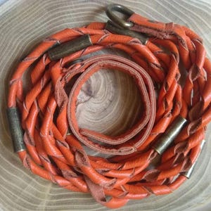 Vintage Woven Leather Belt: Handmade Boho Hippie Style (S/M)