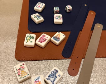 33” Vegan Leather Double Sided Mahjong Mat