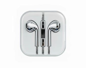Order Now - Chrome Silver Finished Wired Earphones – Universal Fit (USB-C, Lightning, 3.5mm) Y2K Cyber Style Headset (Next Day Shipping)