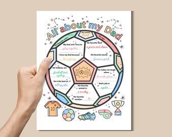 お父さんのこと、サッカーぬりえ、お父さんアンケート、お父さんのことプリント、父の日の記念品、世界一のお父さん、誕生日おめでとう