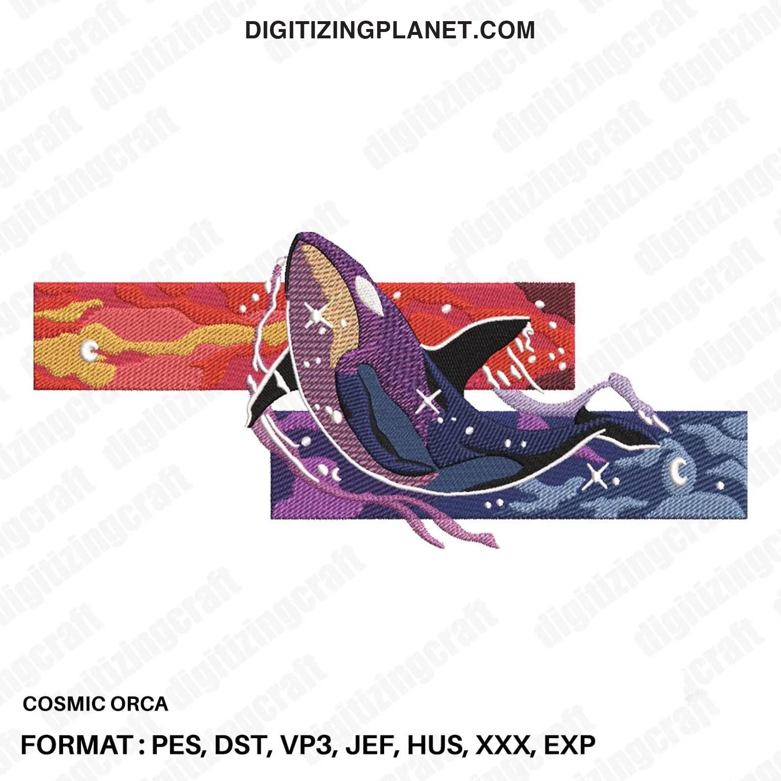 Cosmic Orca Embroidery Design File,universe,galaxy,ocean,machine ...