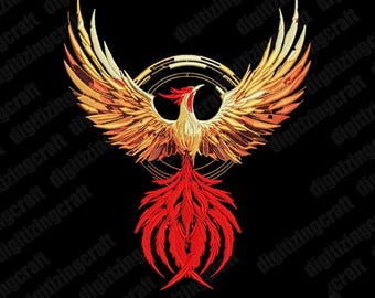 Phoenix Embroidery design file,eagle,falcon,scifi,anime embroidery design file,animal pattern,machine embroidery design files