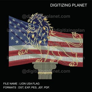 Lion USA Flag – 1 Files/2 sizes (Left chest and Jacket Back)