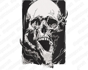 Possessed embroidery design file,machine embroidery design,skull,scary,ghost