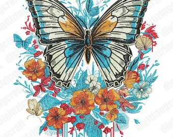 Butterfly embroidery design,flowers,sunflower,cute embroidery designs,beautiful machine embroidery design