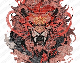 Lion embroidery design,beast,japanese style lion,leo,lion king,machine embroidery design file