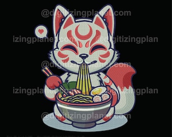 Cute Fox Kitsune –  1 Files/2 sizes (Left chest and Jacket Back)
