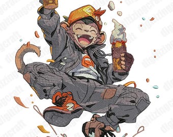 Dancing Monkey,beer,happy dance,cute animal designs,monkey embroidery design,machine embroidery design file