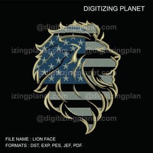 Lion Face – 1 File/2 sizes (Left chest and Jacket Back)