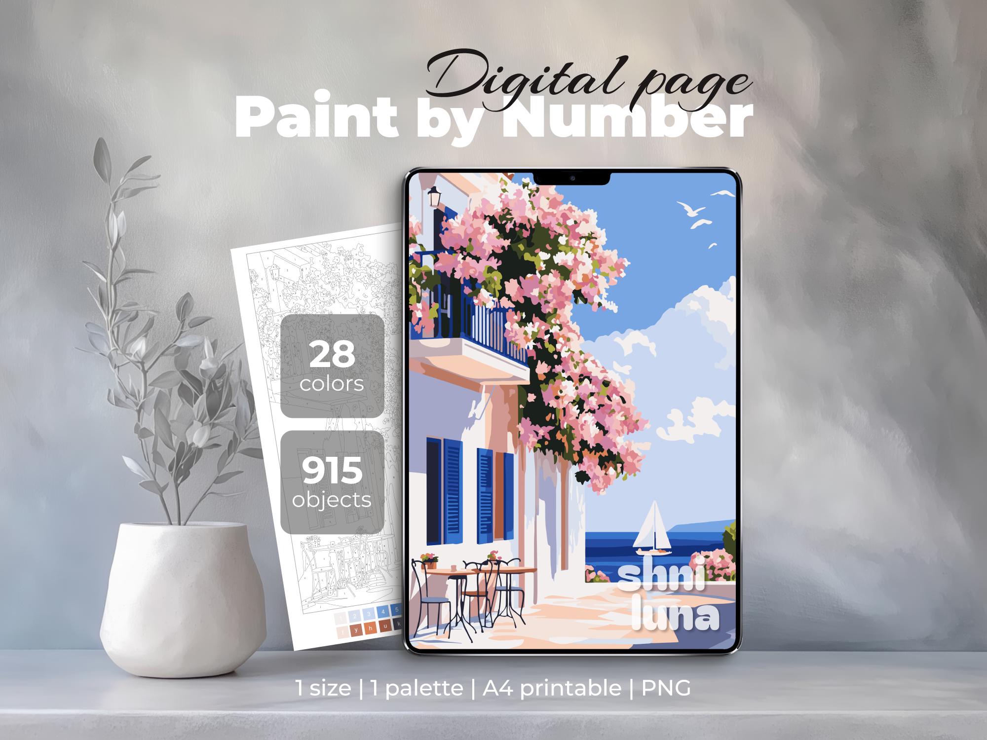 Paint by Number for Adult, Digital Color by Number, Printable