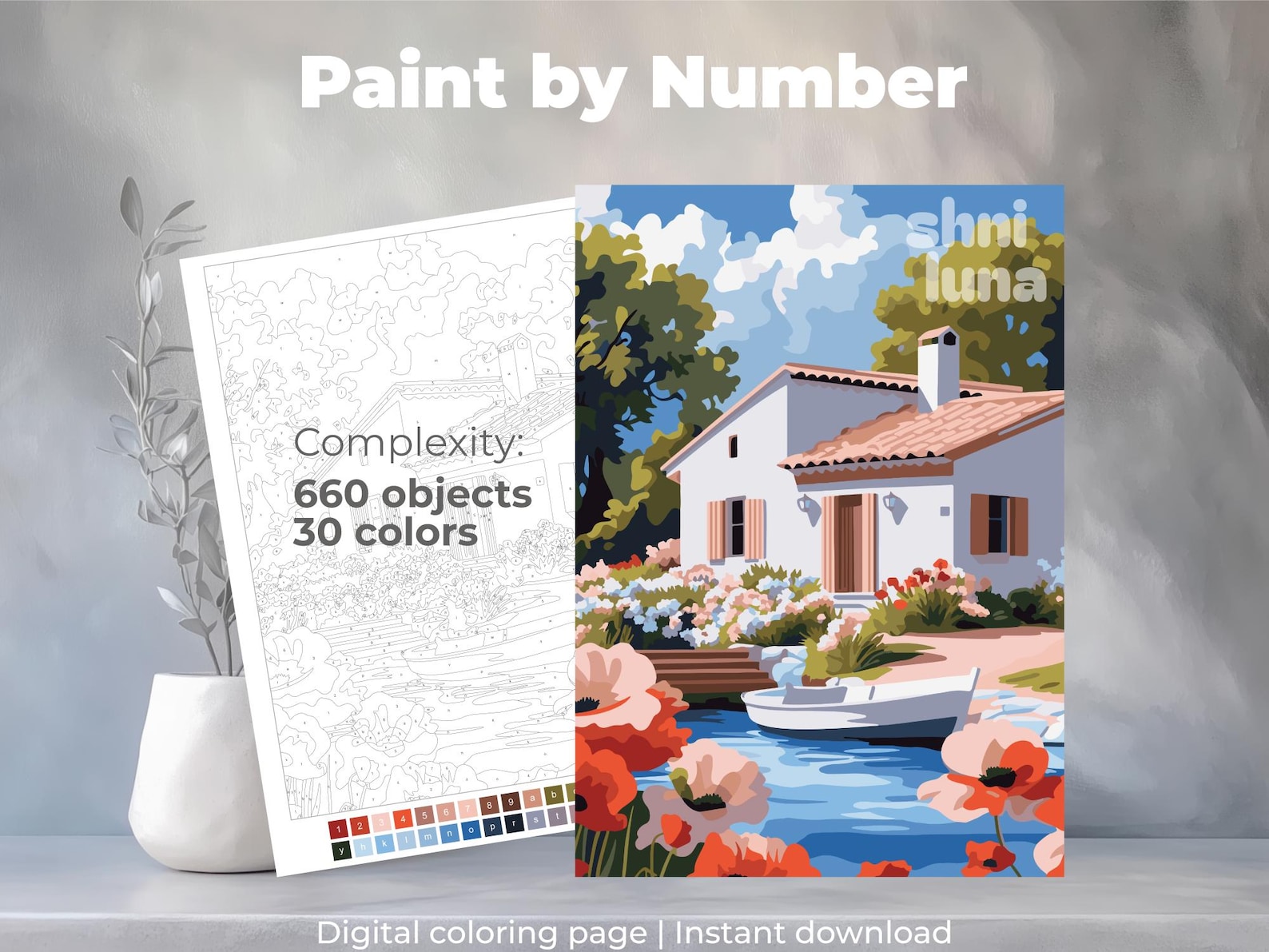 Cottagecore Paint by Numbers for Adult, Garden House Digital Download ...
