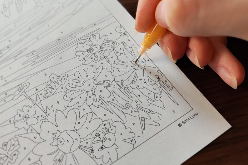 Fairy Castle Paint by Number | Fantasy Landscape Digital Coloring Page | Magical Castle Printable Art image 2
