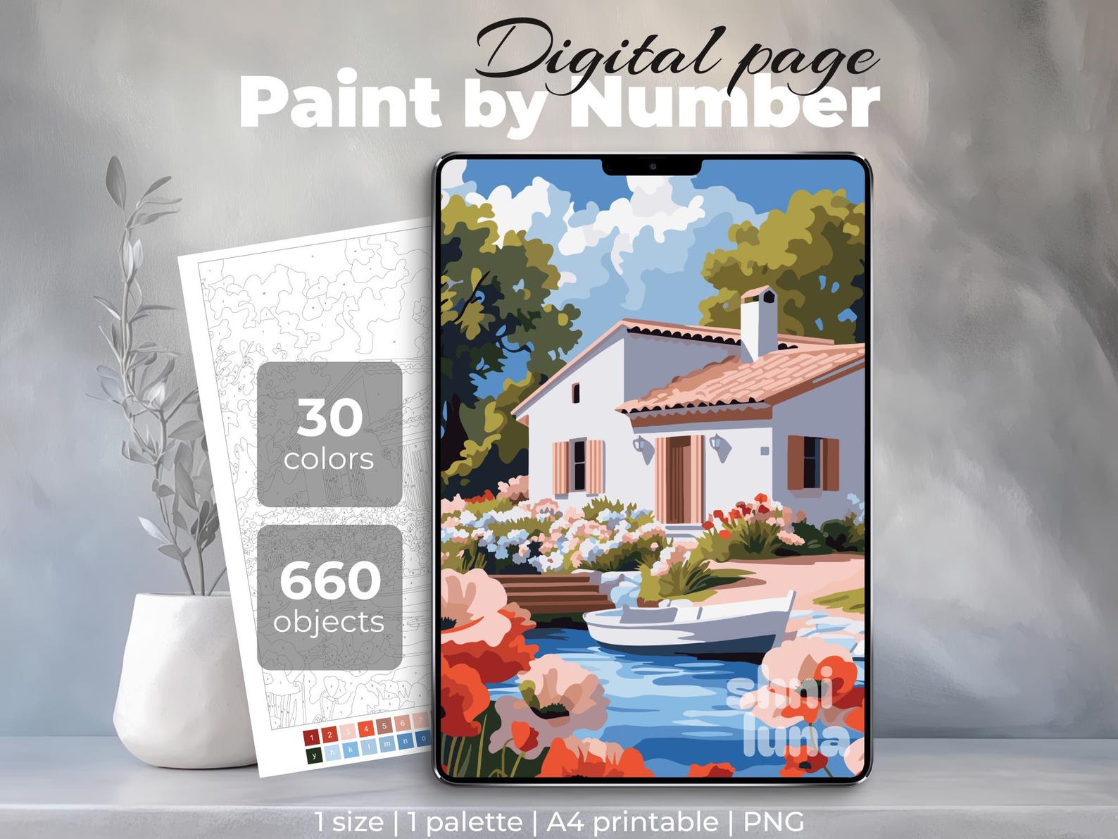 Cottagecore Paint by Numbers for Adult, Garden House Digital Download ...