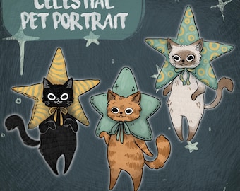 Celestial Digital Pet Portraits