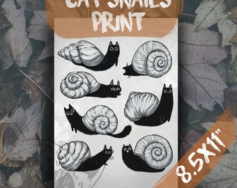 Cat Snails- 8.5x11"