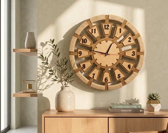 Modern Round Wall Clock,  Minimalist & Elegant Decorative Clock for Home and Office