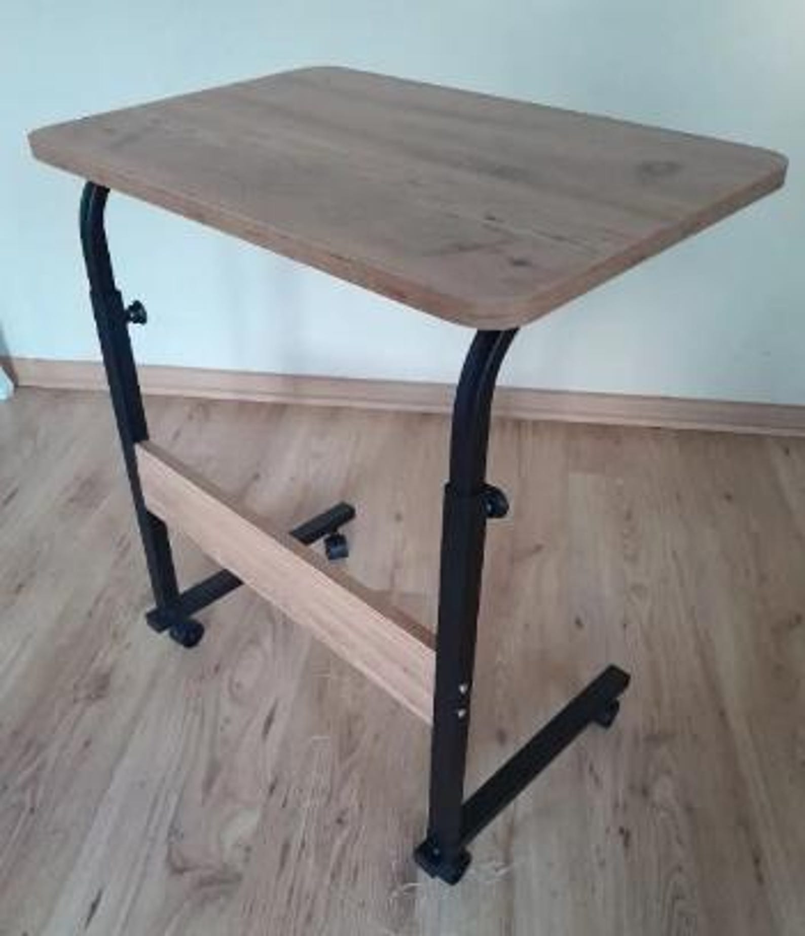 Minimalist Adjustable Laptop Table, C Shaped Sofa Side Desk, Industrial ...