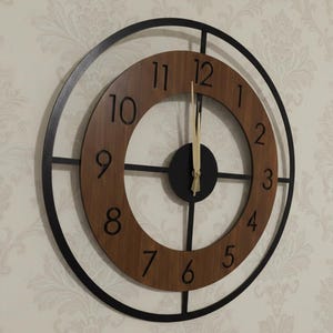 Modern Wooden Wall Clock, Silent Non-ticking Black Walnut Home Decor - Etsy