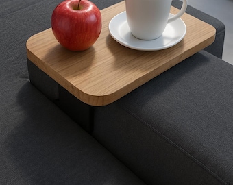 Versatile Adjustable Side Table for Couch | Modern Decorative Rectangle Tray Table | Horizontal & Vertical End Table