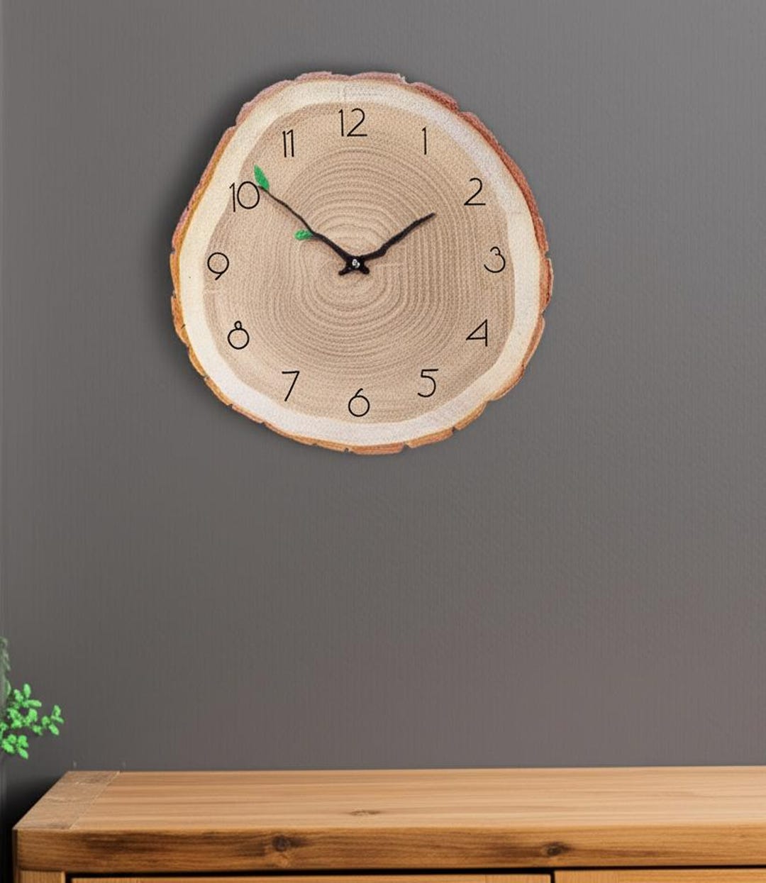 Handmade Wood Slice Wall Clock, Rustic Log Decor, Natural Tree Trunk ...