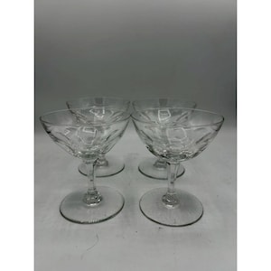 Juego de 4 copas vintage VAL ST LAMBERT Riviera Champagne Sherbet Coupes Bélgica