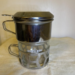 DUROBOR Vintage 70s FRENCH PRESS Coffee Maker Single Serve Cup Belgium Stainless