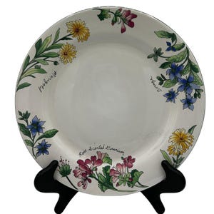 Sakura Majesticware Geranium Serving Plate Botanical Floral Marigold Borage 12&quot;