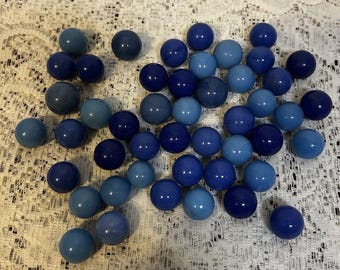 1x 1940s Blue Agate Glass Swirl Blue Ball Orb Sphere Marbles Berry Pink Co EA