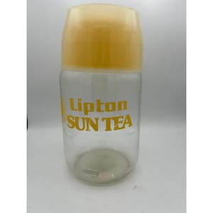 Contenitore per tè Lipton Sun Tea Maker originale in barattolo di vetro da gallone, vintage anni &#39;60, da cucina