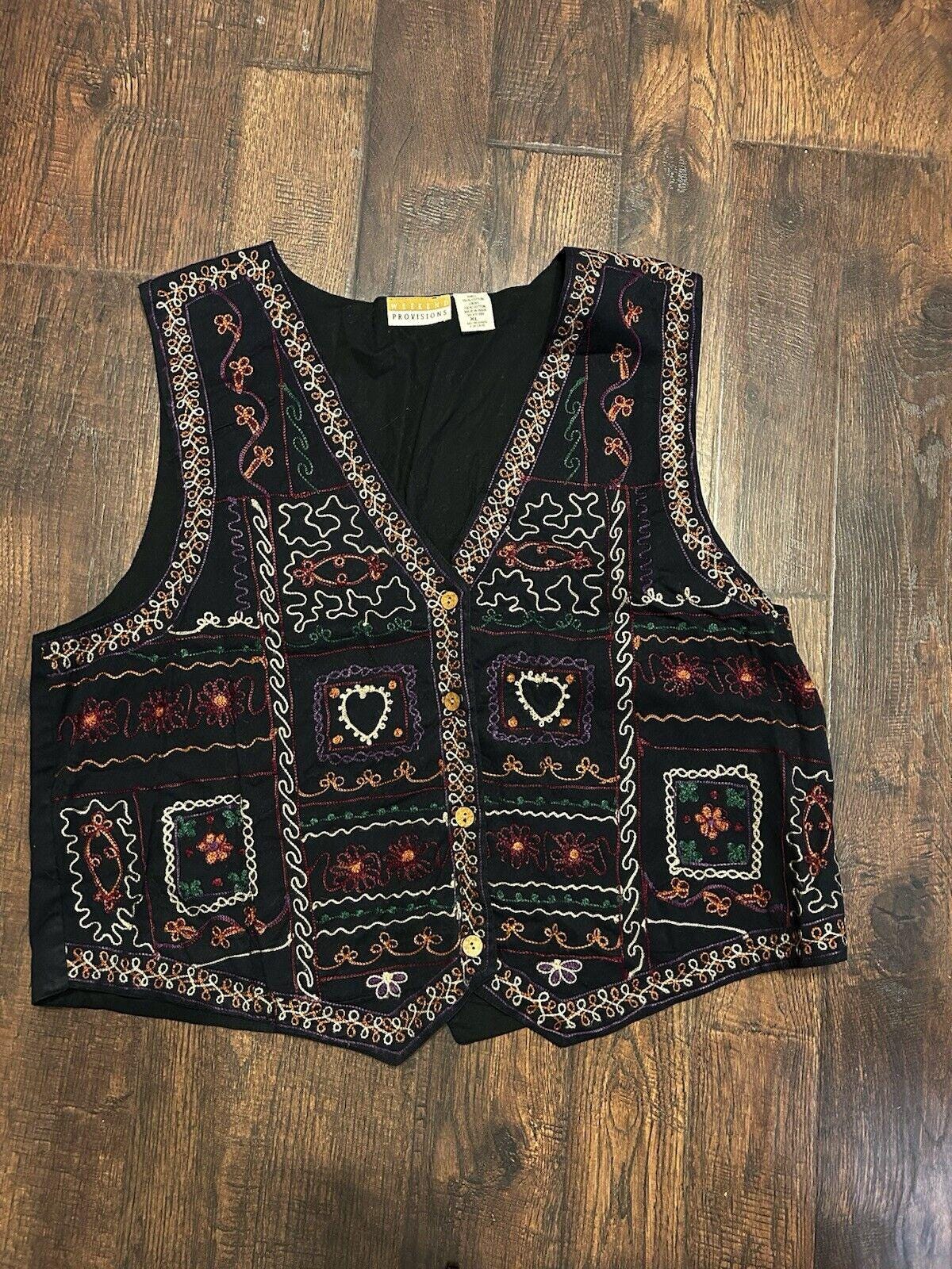Embroidered Vintage 90s Weekend Provisions Womens XL Button Embroidered Vintage 90s Weekend Provisions Womens XL Button
