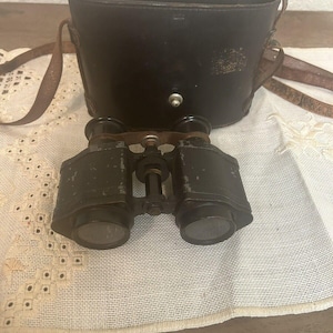 Pre WWII German Binoculars With Original Leather Case Military War Memorabilia