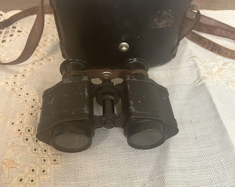 Pre WWII German Binoculars With Original Leather Case Military War Memorabilia