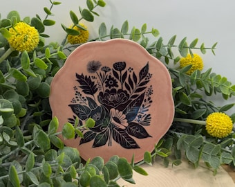 Pink Floral Trinket Dish