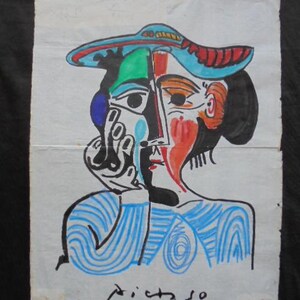 acquerello su carta antica vintage dopo pablo picasso