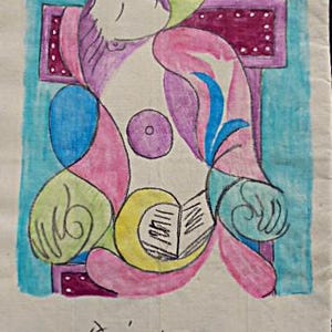 acquerello e inchiostro su carta antica vintage dopo pablo picasso --
