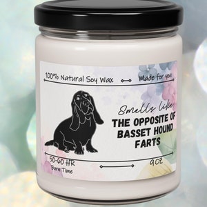 Funny Bassett Hound Mom/Dad Gift: Soy Wax Scented Candle