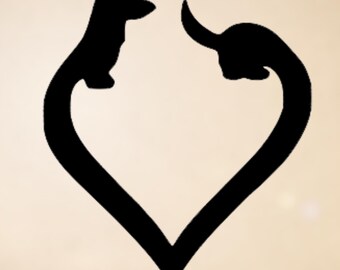 Dachshund Heart Vinyl Decal: Car, Laptop, and More
