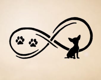 Chihuahua Infinity Paw Print Vinyl Decal: Car, Laptop, Tumbler