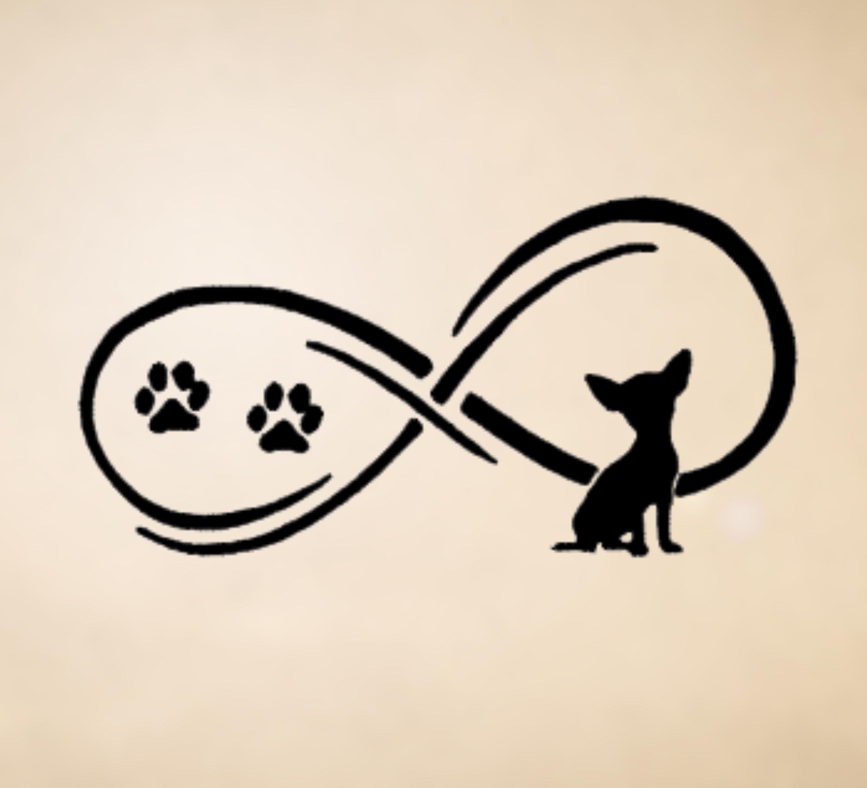 Chihuahua Infinity Paw Print Vinyl Decal: Car, Laptop, Tumbler - Etsy