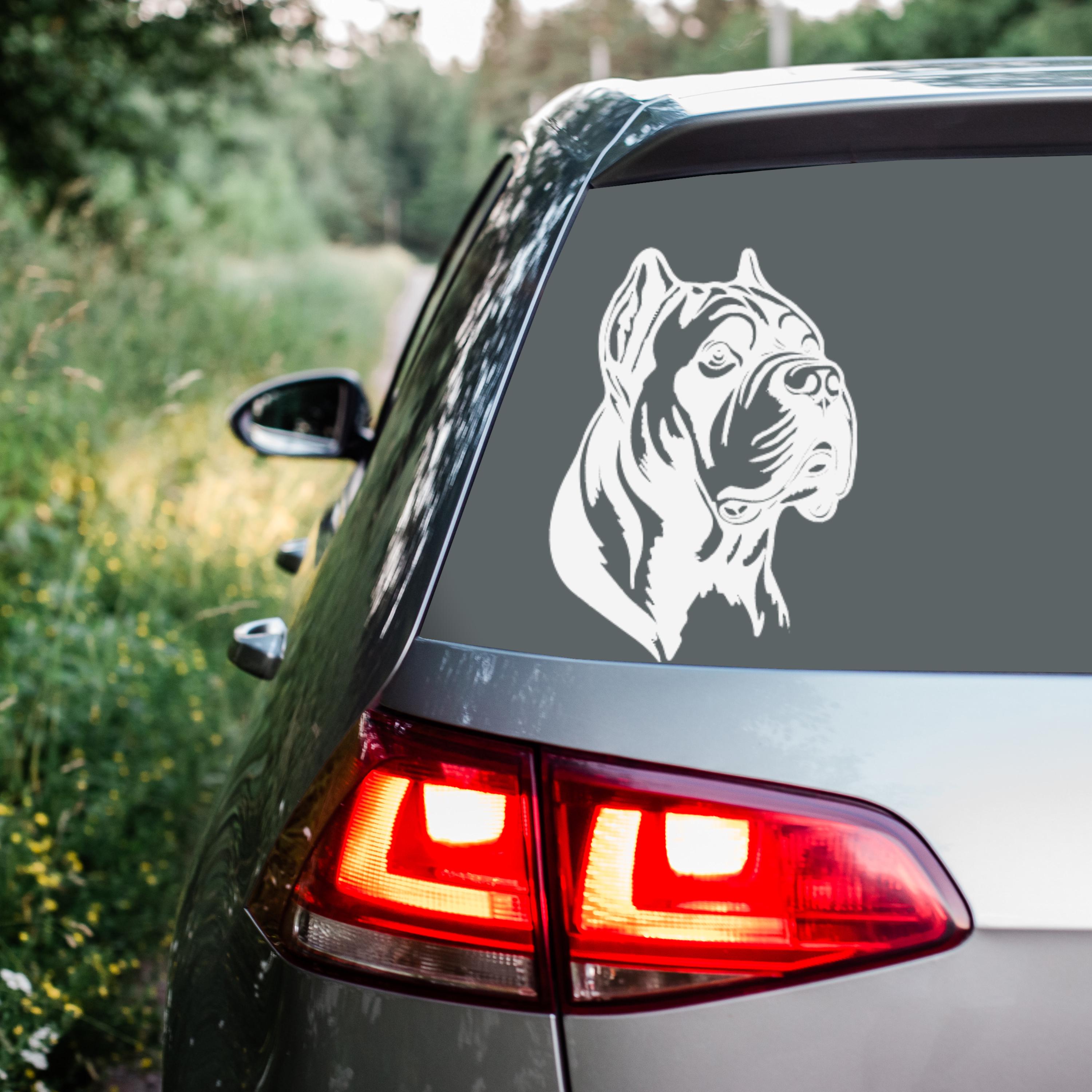 Cane Corso Face Silhouette Vinyl Decal: Car, Laptop, and Wall Art