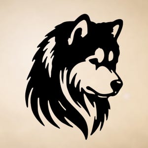 Alaskan Malamute Silhouette Vinyl Decal, Noble Artic Dog Decal for Cars, Laptops, Phones, Water Bottles, Tumblers, Notebooks, Journals