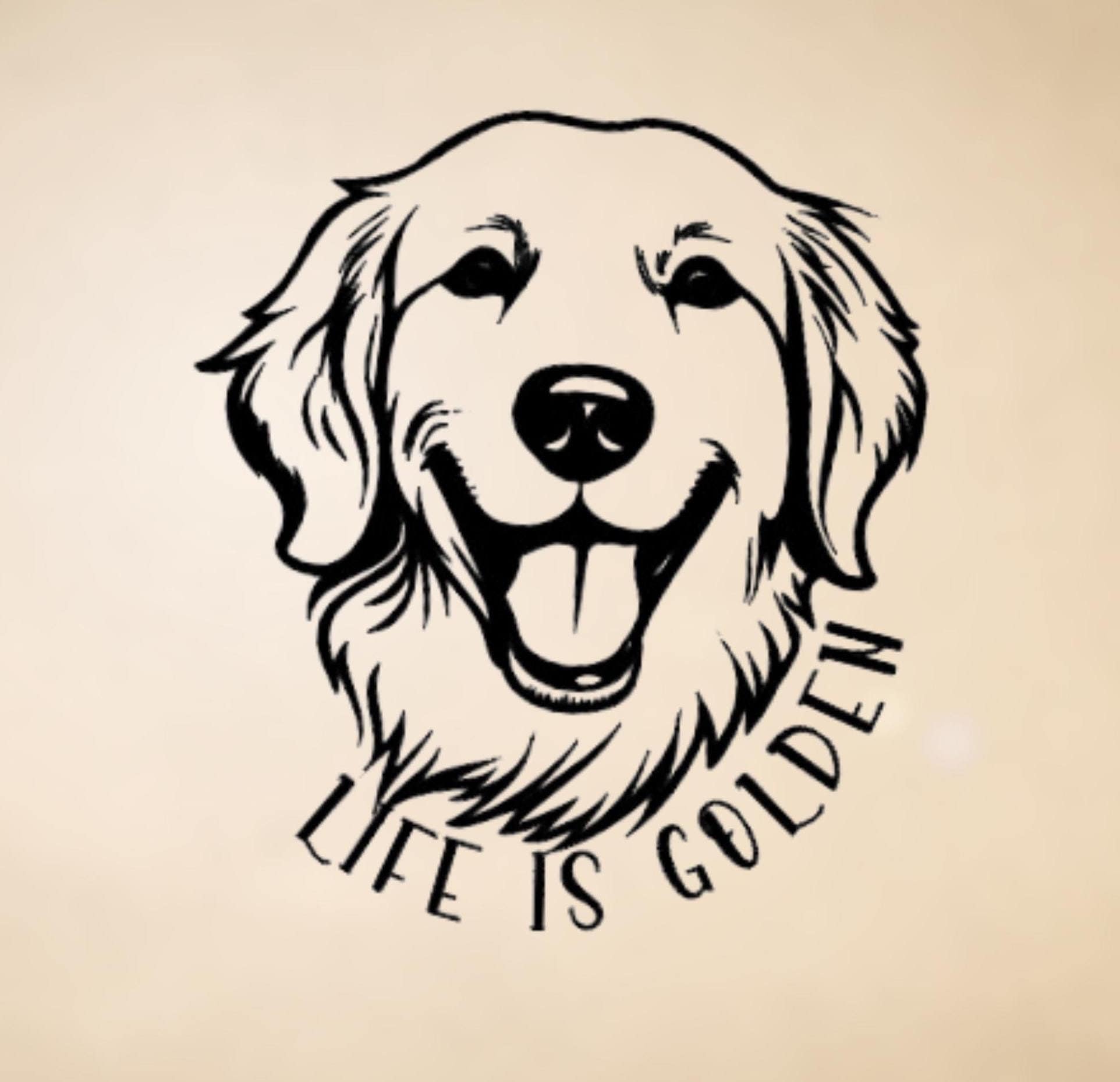 Golden Retriever Silhouette Vinyl Decal - Car, Laptop, Tumbler