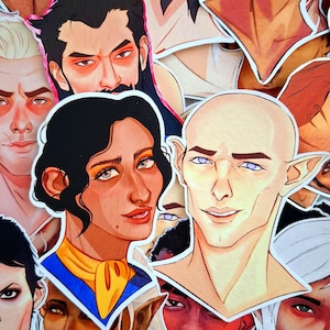 May include: A collection of colorful, stylized character portraits. The images feature various faces with diverse skin tones, hairstyles, and expressions. Some characters have pointed ears, and the overall style suggests a fantasy or gaming theme.