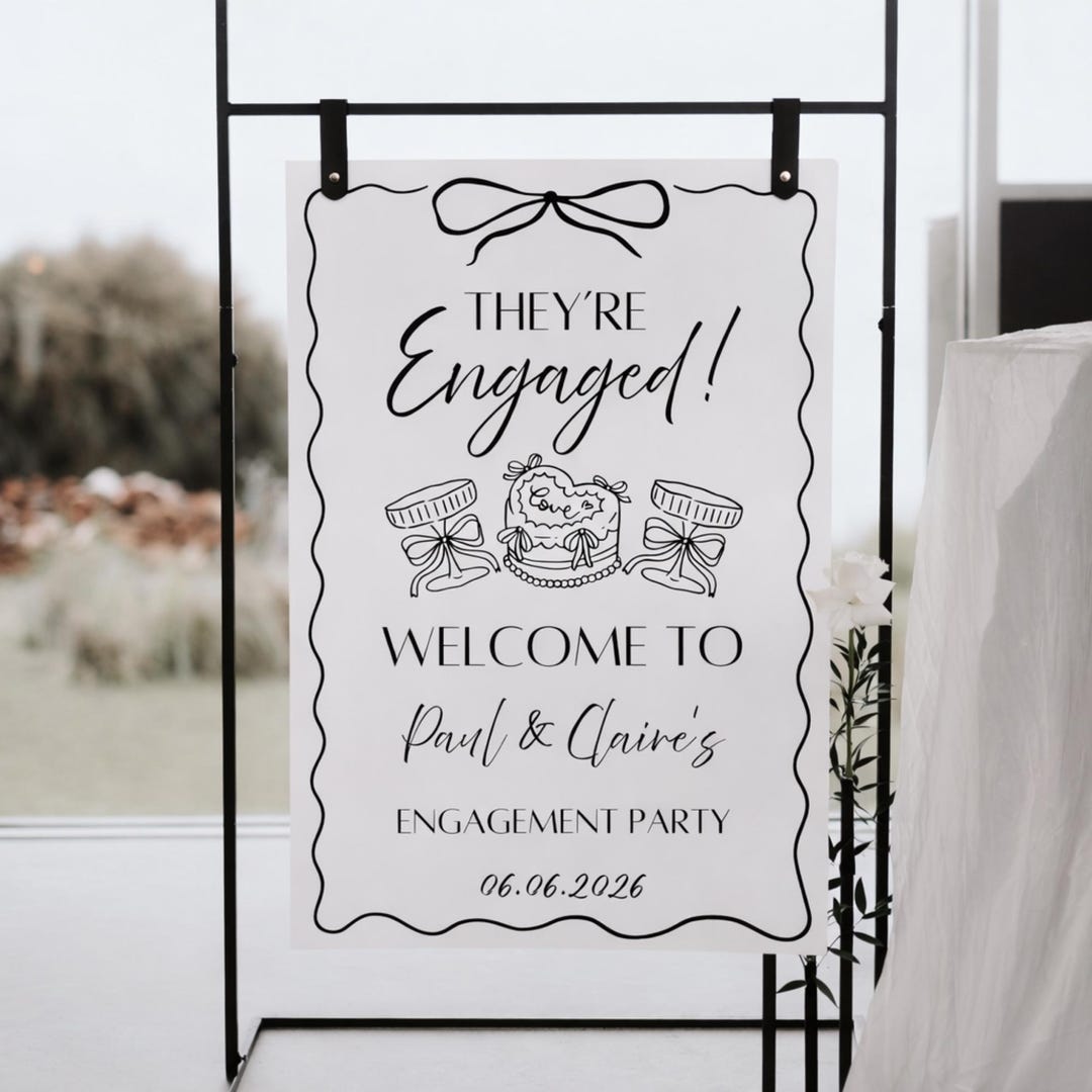 Coversations Welcomesign Editable Modern Welcome Sign for Engagement Party | Multiple Sizes ...
