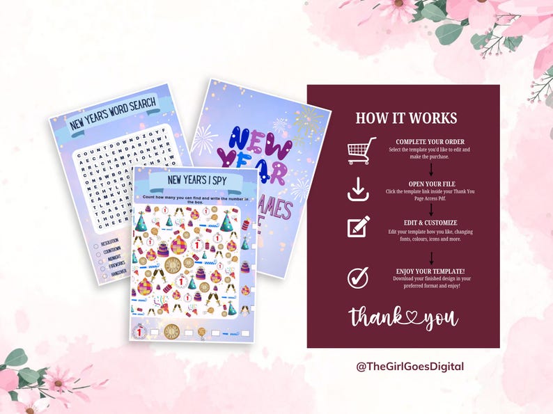 New Year’s Party Games Canva Templates | Trivia, Bingo & Word Games - Etsy