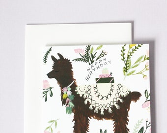 Llama - Birthday - Floral - Note - Child - Gift - Local