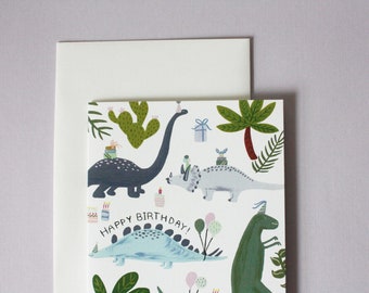 Dinosaur - Happy Birthday - Kids - Cards - Friends